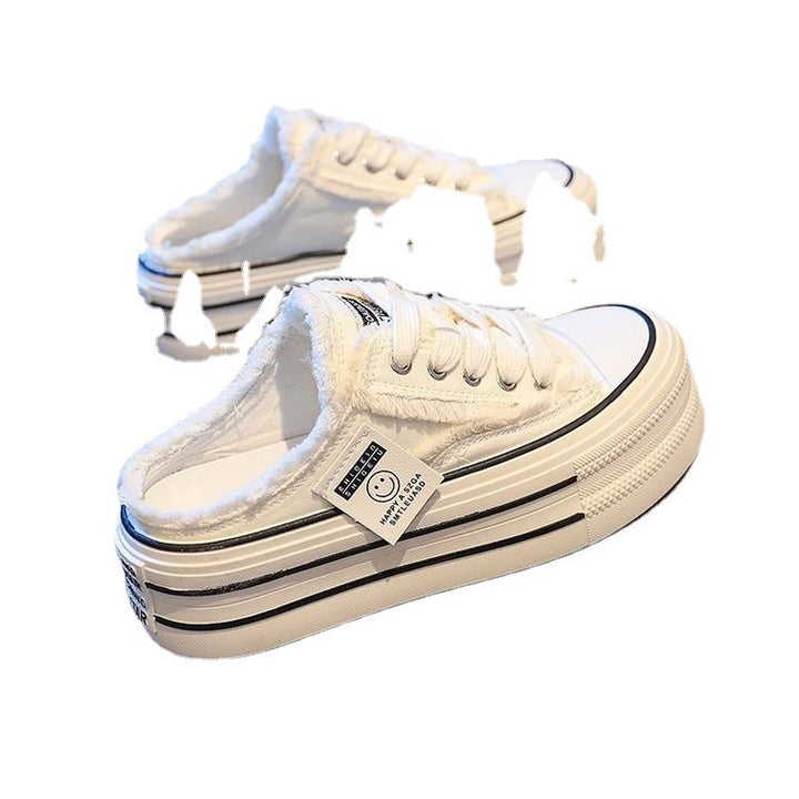 Dame plüsch-plateau-sneakers med skridsikker sål og afslappet design Stilla