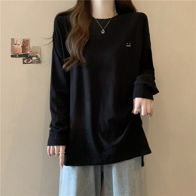 Dame Fritid Lange Ærmer Rund Hals T-Shirt Stilla