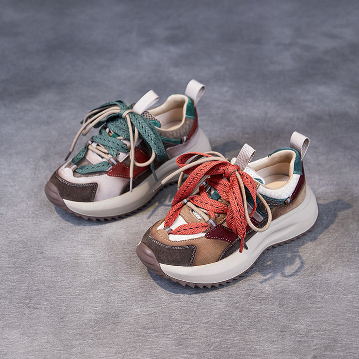 Dame Fritid Snøremode Sneakers med Multi-Textur Design Stilla