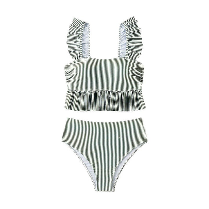 Dame bikini sæt med legende flæse design og høj benudskæring Stilla