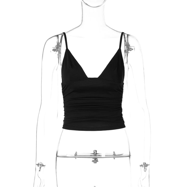 Dame Crop-Top med asymmetrisk snit og tætsiddende silhuet Skovae