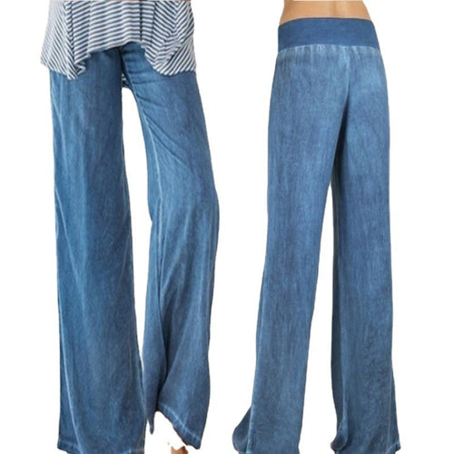 Dame bred fritidshose med elastisk talje og blød fornemmelse Stilla
