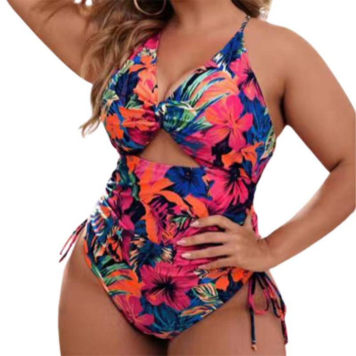 Dame Cut-Out Badedragt med blomsterakcenter Skovae