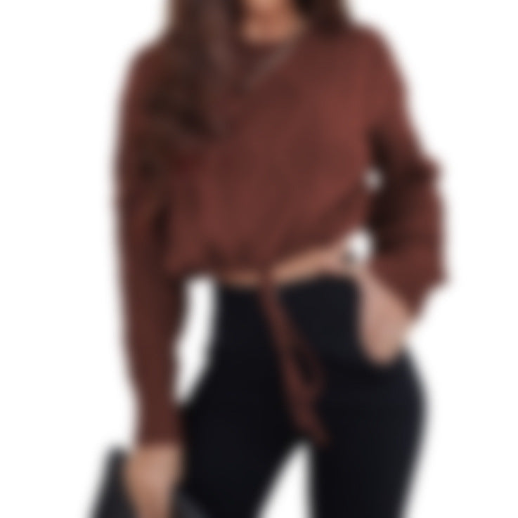 Damer cropped strikpullover med raffineret snor og struktureret overflade Stilla