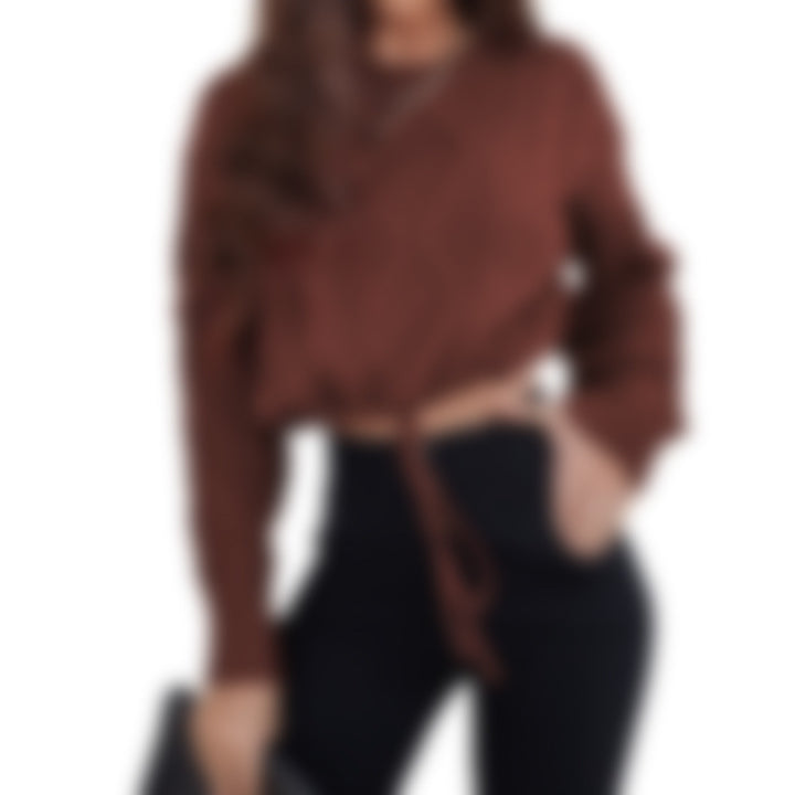 Damer cropped strikpullover med raffineret snor og struktureret overflade Stilla