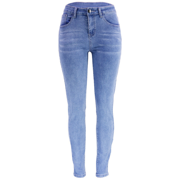 Dame figurtilpassede højhalsede jeans med kvalitets strækegenskaber Stilla