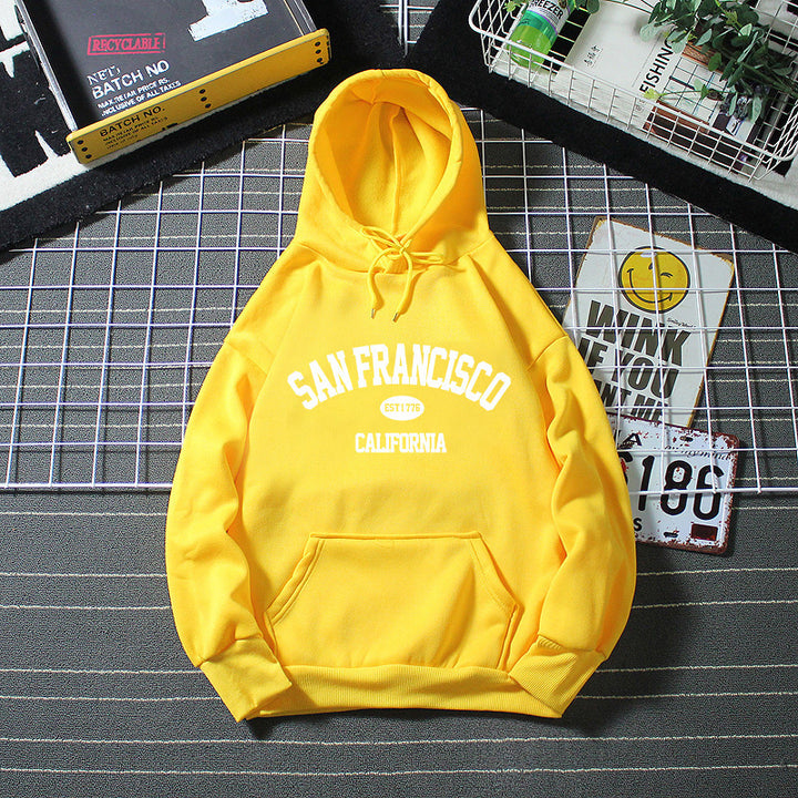 Kvinders hoodie med moderne San Francisco print Skovae