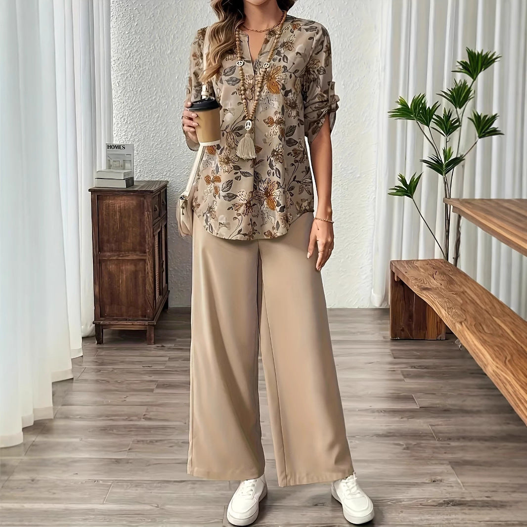 Dame luftig bluse med blomsterdesign og loose fit Stilla