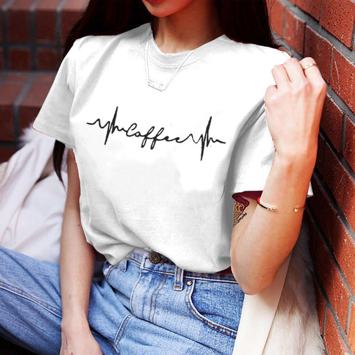 Kvinders T-shirt med kreativ skrift og afslappet snit Stilla