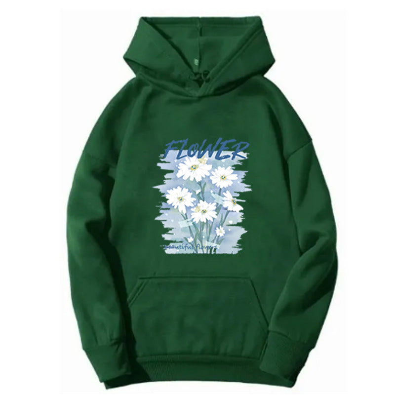 Kvinde hoodie med blomster grafik tryk Skovae