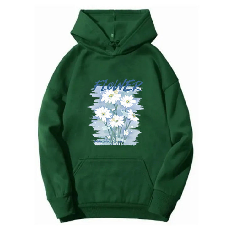 Kvinde hoodie med blomster grafik tryk Skovae