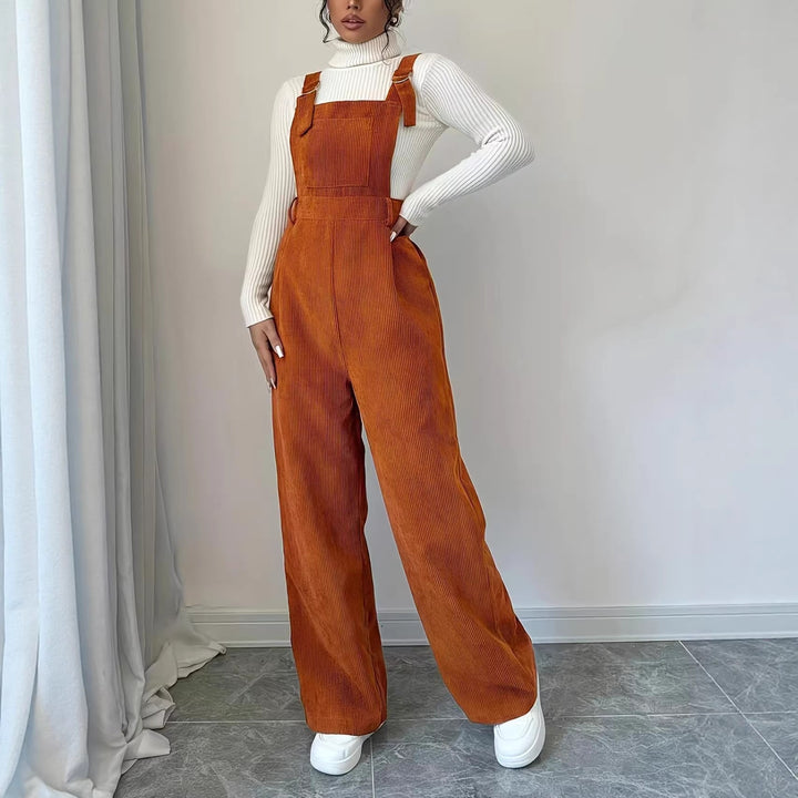 Kvinders afslappet skåret kord jumpsuit Stilla