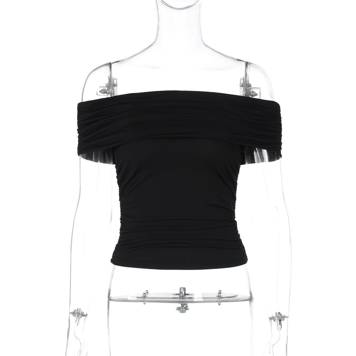 Dame Off-Shoulder Top med rynket design Stilla