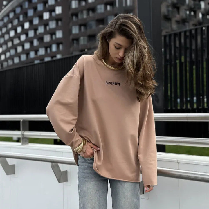Kvinder Oversized Sweatshirt med iøjnefaldende print Skovae