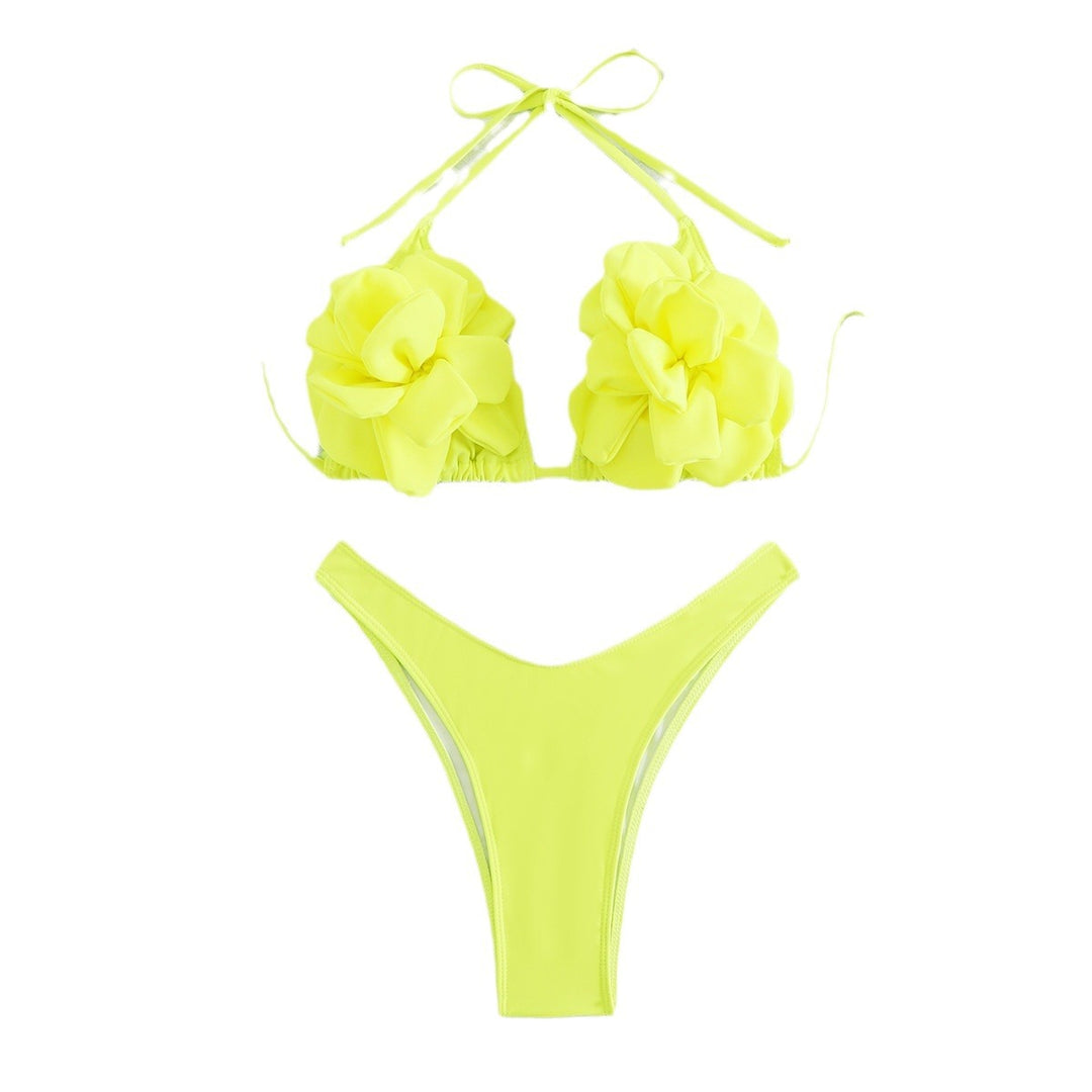 Dame bikini-sæt med luksuriøse blomsterapplikationer og justerbare stropper Stilla