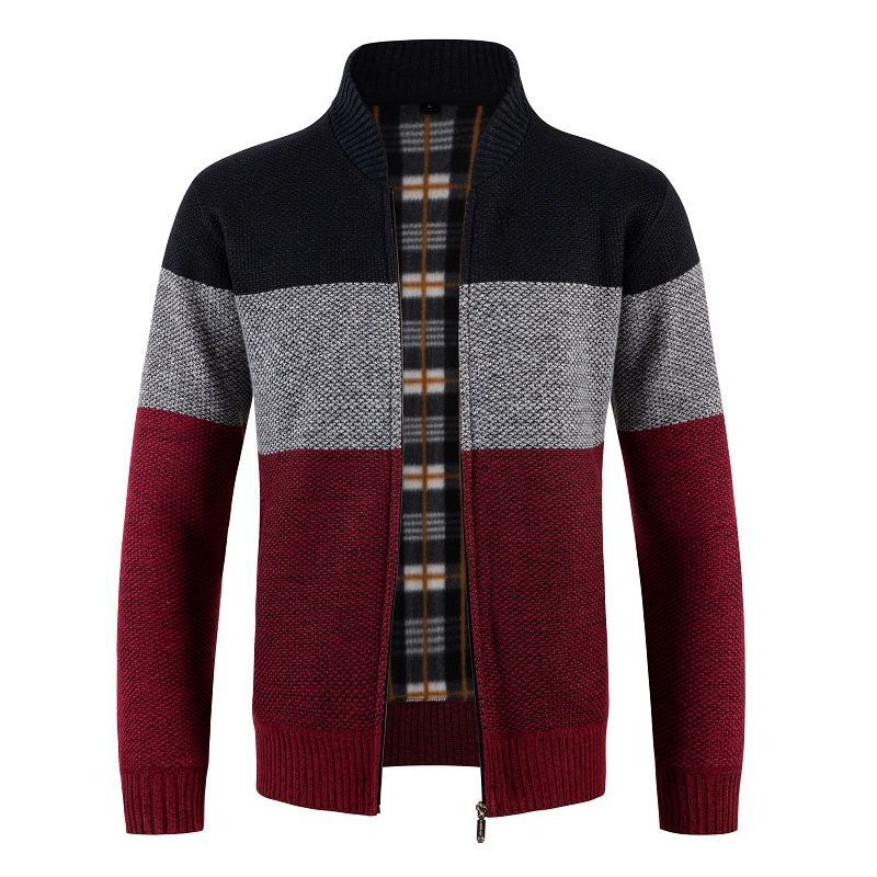 Herre Stilfulde Ribbet Strik Zip-Up Cardigan Stilla