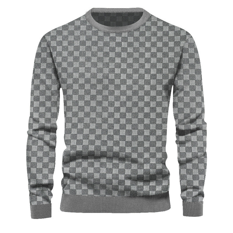Herrer moderne strukturpullover med rund halsudskæring og komfortabel pasform Stilla