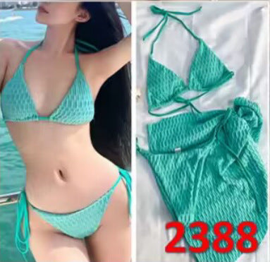 Dame triangel-bikini-sæt med justerbare stropper og raffineret ribbestruktur Stilla