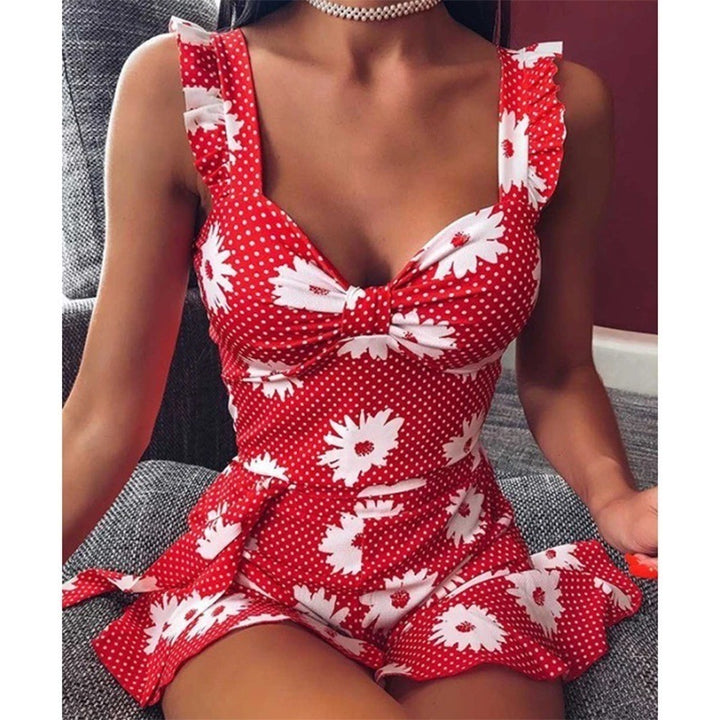 Dame Floral Tryk Kort Overall Stilla