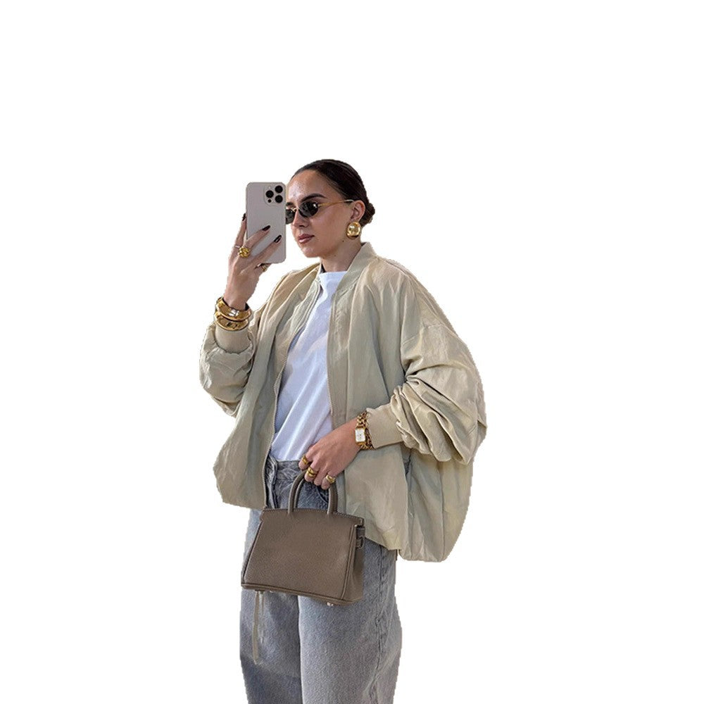 Damer stilfuld oversized bomberjakke Stilla