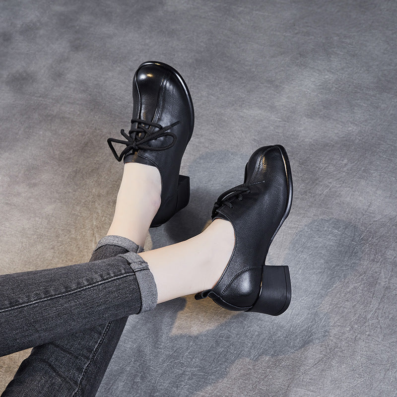 Dame Elegant Snøre Blokhæl Oxfords Stilla