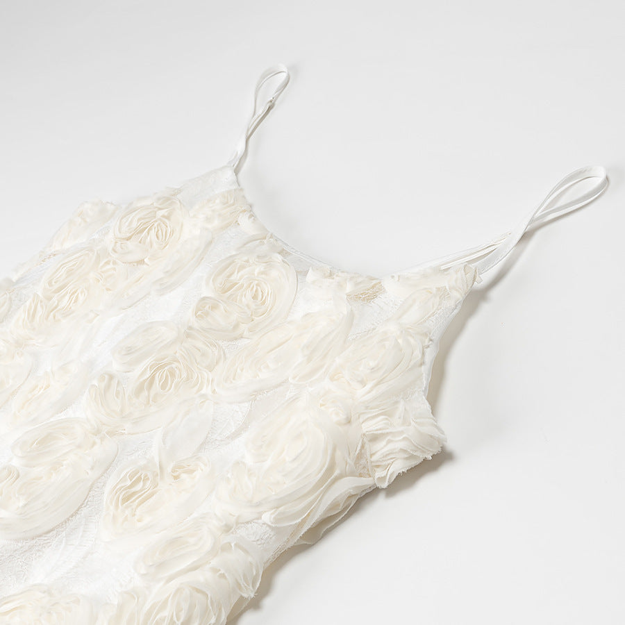 Dame bluse skjorte med blomster 3D-rosenmønster og skinnende kant Stilla