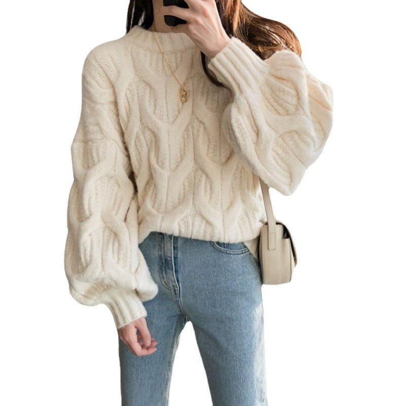 Femme Chunky Kabelstrik Pullover Sweater Stilla
