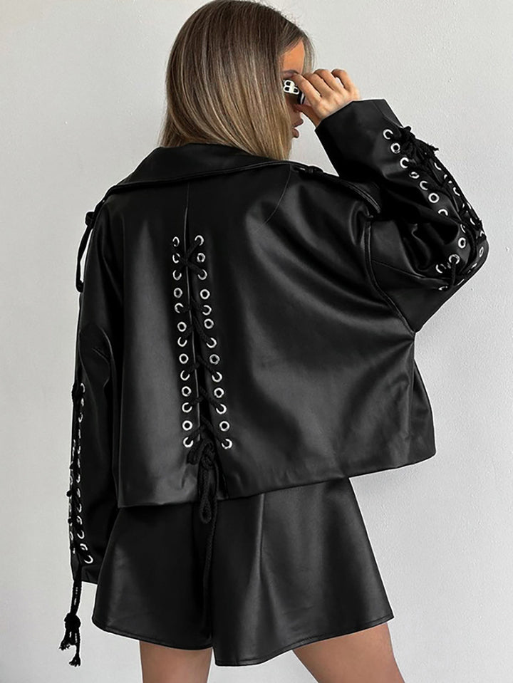 Dame Kunstlæder Shorts med moderigtigt snit og elegante plissé-detaljer Stilla