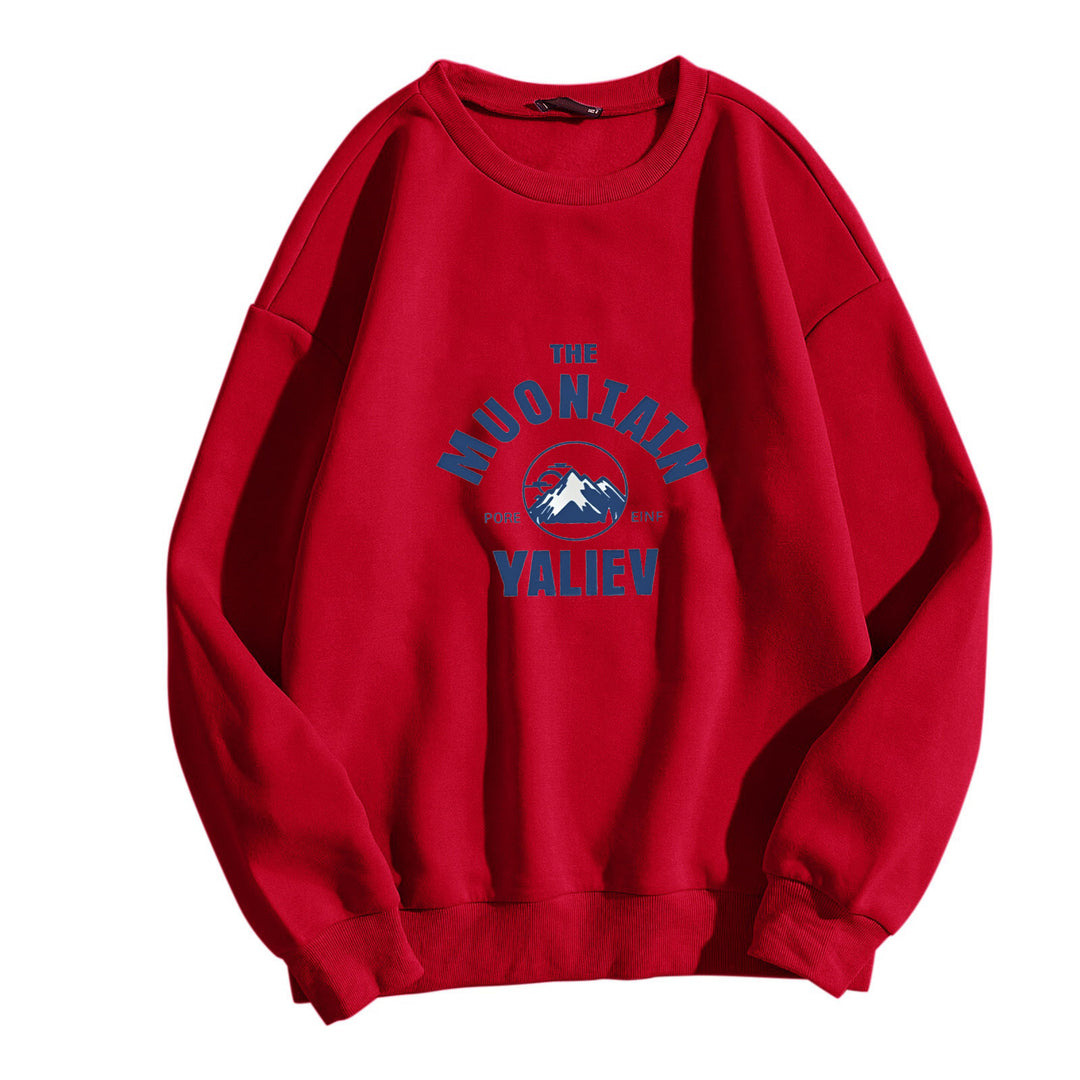Kvinders hyggelige sweatshirt med front bjergmotiv Skovae
