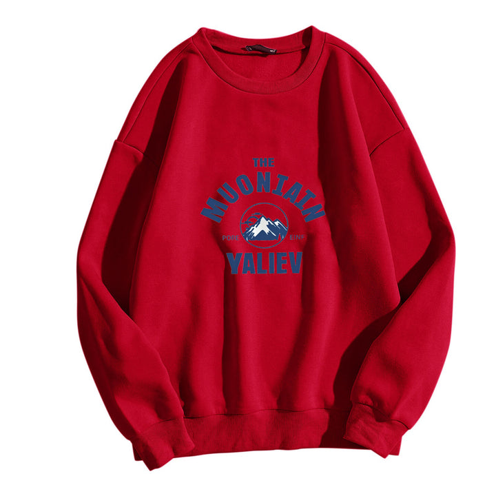 Kvinders hyggelige sweatshirt med front bjergmotiv Skovae