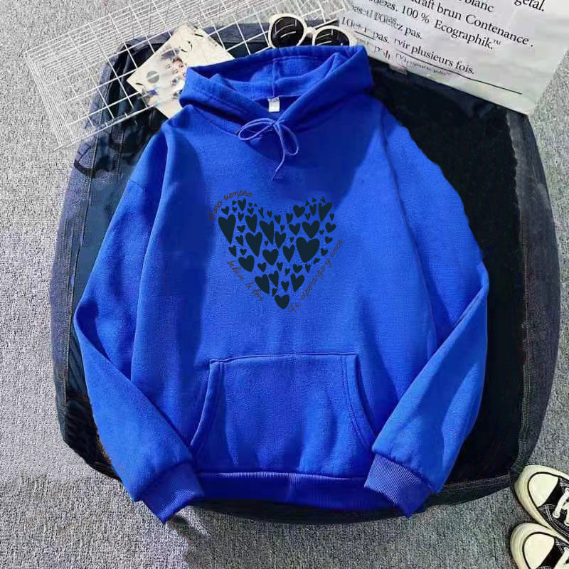 Kvinders hoodie med kreativ hjerte design Skovae