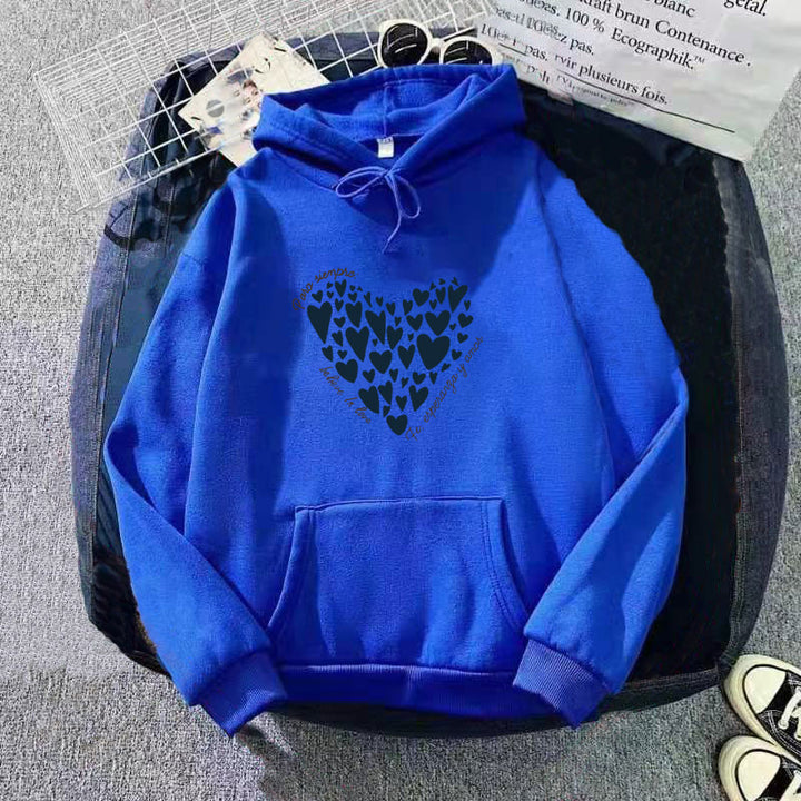 Kvinders hoodie med kreativ hjerte design Skovae