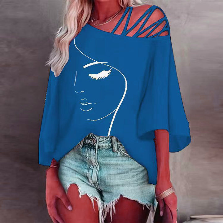 Damer Oversized T-shirt med grafisk design Stilla