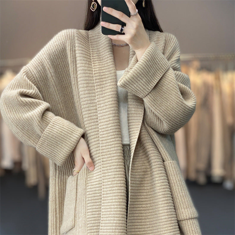 Femme Ribbstrik Åben-Front Cardigan Stilla