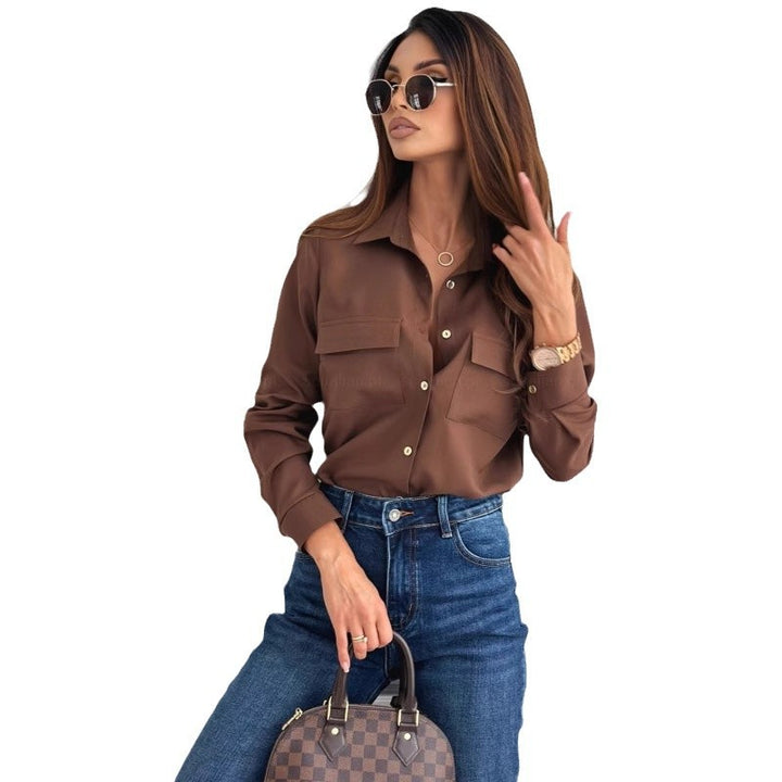 Dame Elegant Bluse med praktiske brystlommer og tidløst snit Stilla