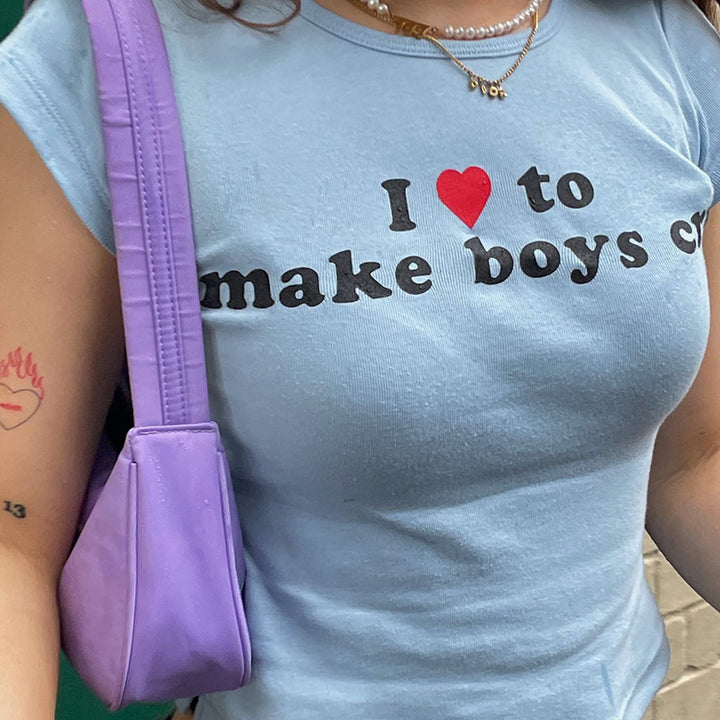 Dame afslappet grafik T-shirt med kontrasterende tryk Skovae