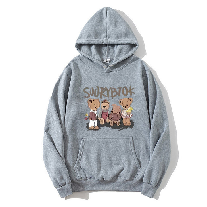 Dame hoodie med legesyg bjørnemotiv Skovae