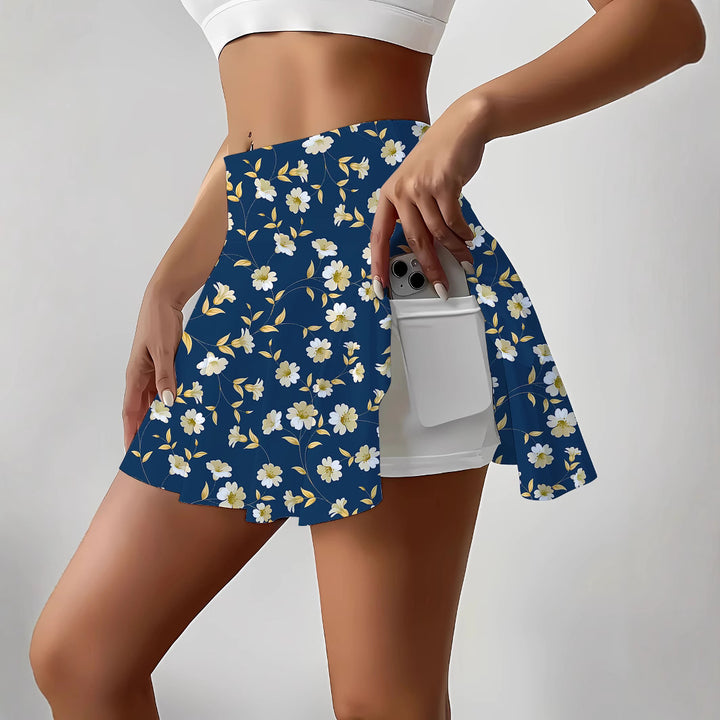 Dame Blomstret Mini Nederdel Stilla