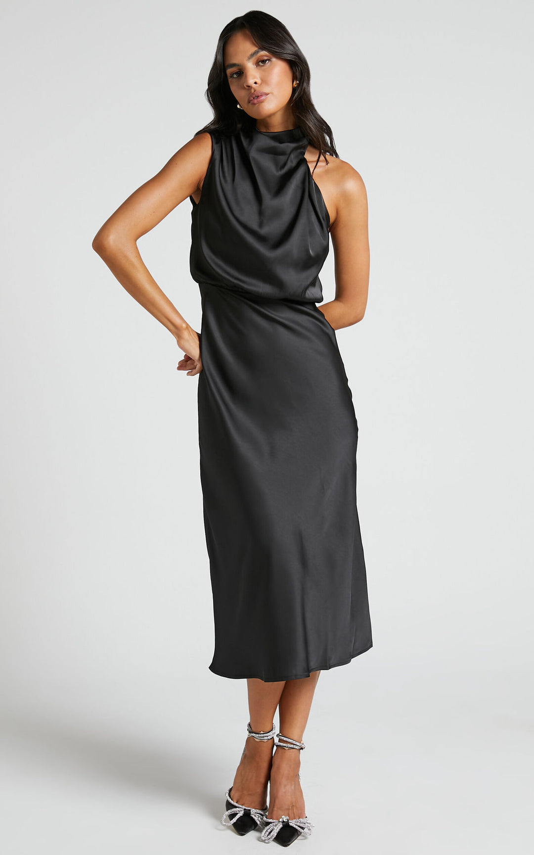 Dame Maxikjole med elegant Drapé Stilla