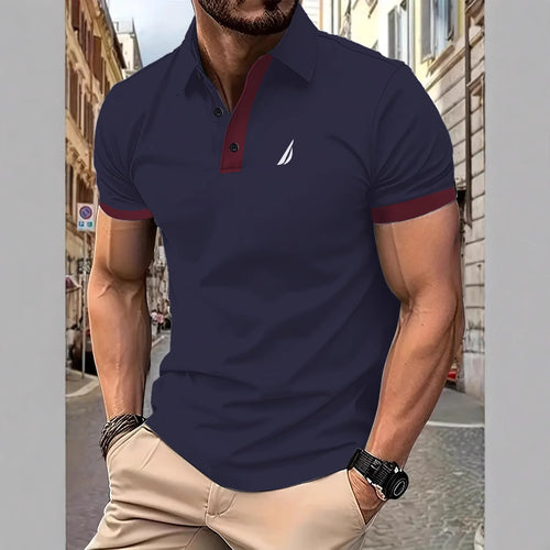 Herre poloshirt med moderne krave og åndbart materiale Stilla
