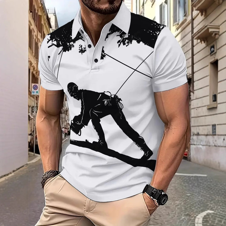 Herrer polo shirt med dynamisk klatredesign og innovativ åndbarhed Stilla