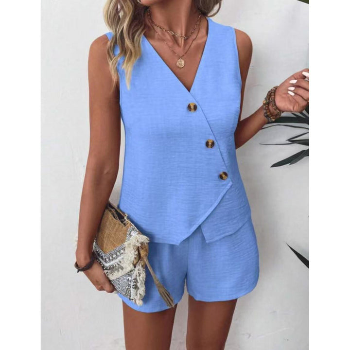 Dame Smart Casual Wrap Top og Shorts Sæt Stilla
