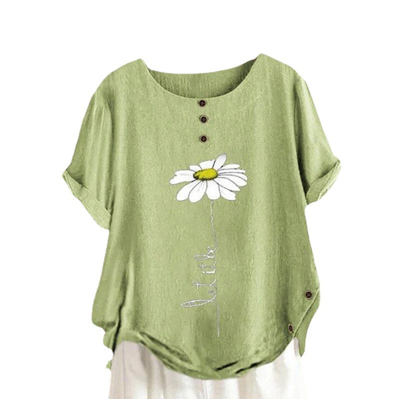 Dame Fritid broderet T-shirt Stilla