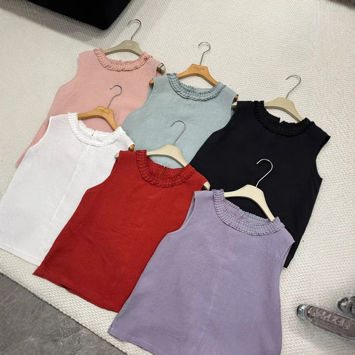 Femme Rynketudskæring Bomulds Tanktop Stilla