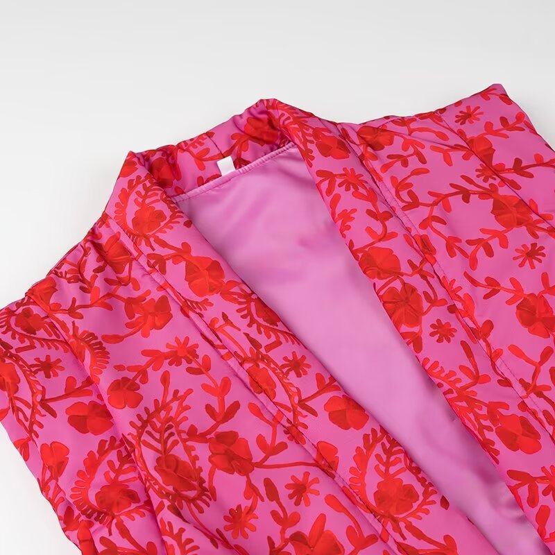 Femme Floral Print ærløs Kimono Jakke Stilla