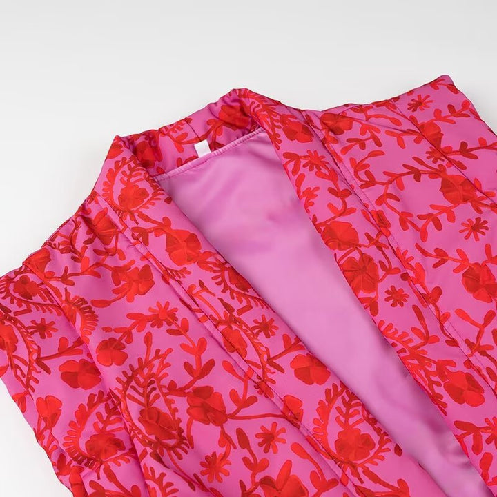 Femme Floral Print ærløs Kimono Jakke Stilla