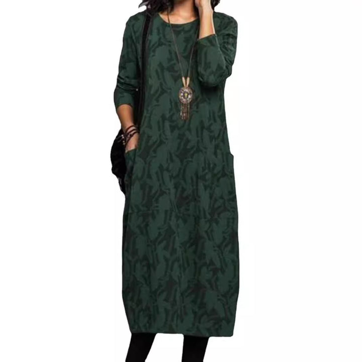 Dame Longsleeve kjole i elegant layering-stil Stilla
