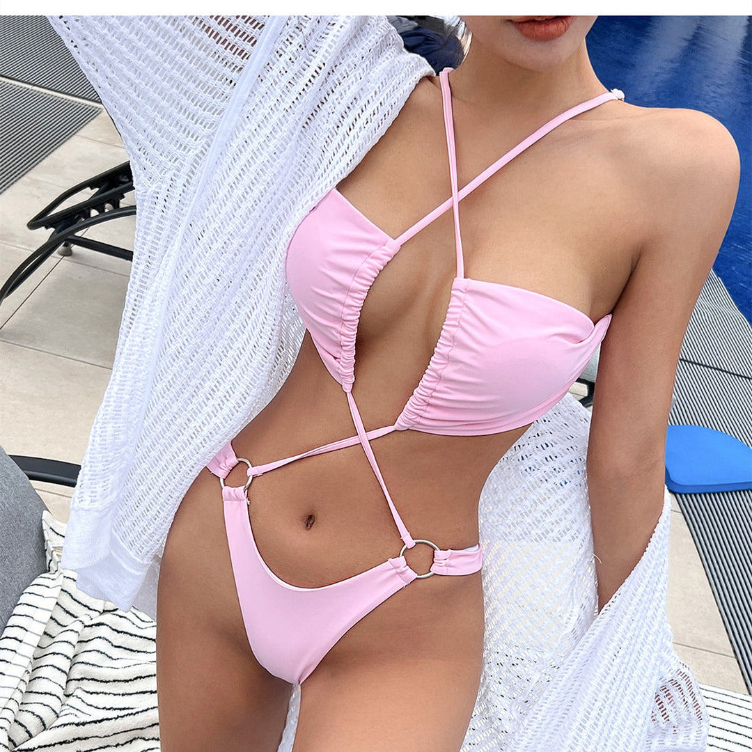 Dame Bikini-sæt med legende ringdetalje og justerbare stropper Stilla