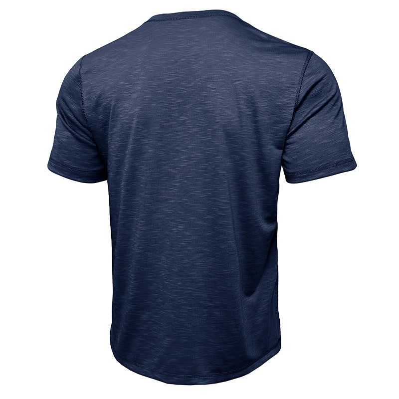 Herrer Kortærmet Henley T-Shirt med moderne Button-Down-udskæring Stilla