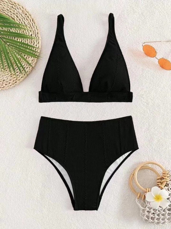 Dame triangel-bikini med højskåret trusse og struktureret design Stilla